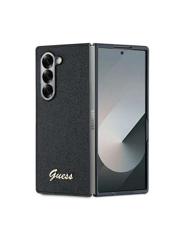 GUESS 4G Glitter Script Case for Samsung Galaxy Z Fold 6 - Black
