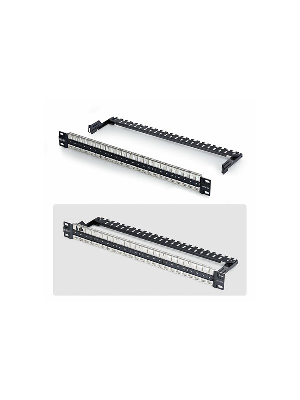 StarTech.com Startech blank keystone patch panel - 1U - 19" - with cable management bar for RJ45 - TAA Compliant