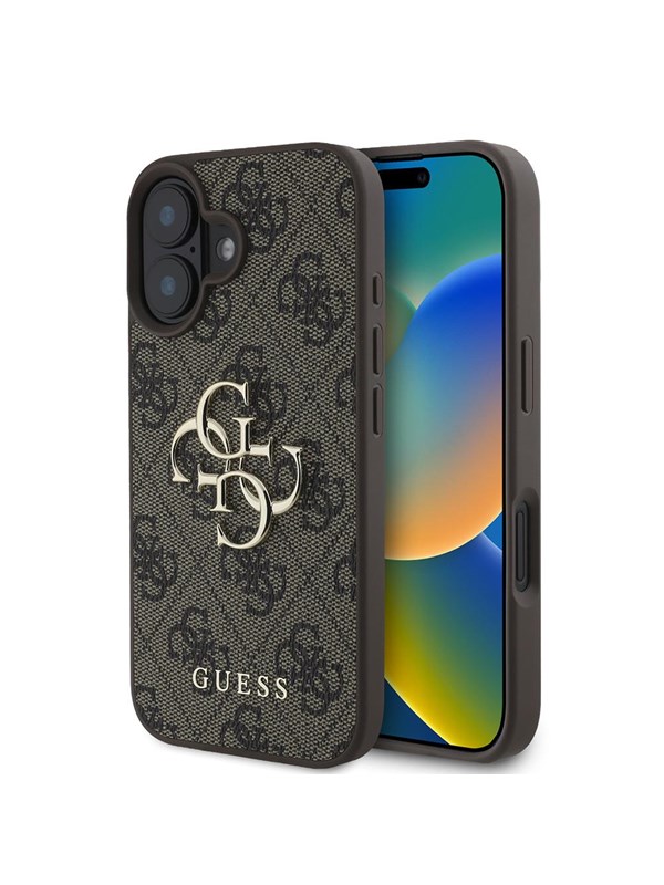 GUESS 4G Big Logo Case for iPhone 16 - Brown