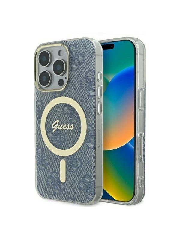 GUESS IML 4G MagSafe iPhone 16 Pro Case - Blue