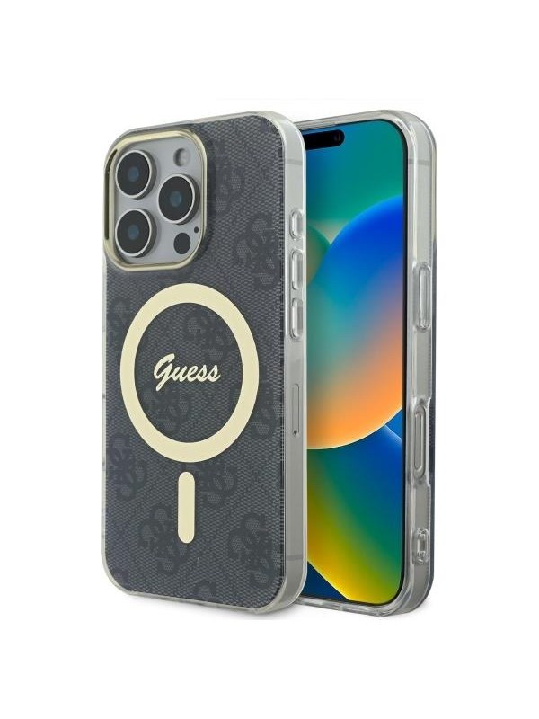 GUESS IML 4G MagSafe Case for iPhone 16 Pro - Black