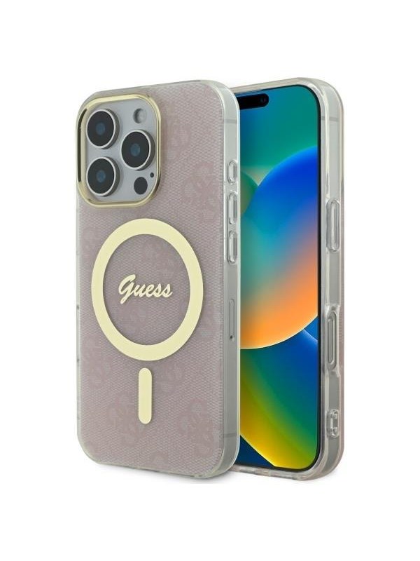 GUESS IML 4G MagSafena iPhone 16 Pro Case - Pink