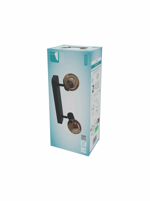 EGLO CASTELLAZO SPOTSKENA L300 2L E14 SVART/KOPPAR