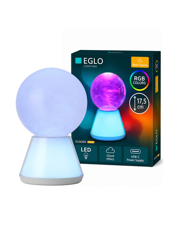 EGLO CLOUDS BORDSLAMPA H175 RGB 5W USB-C UPPLADDNINGSBAR
