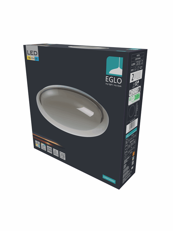 EGLO CONISTARINO PLAFOND Ø:400 CCT VIT/BRUN-TRANSP.