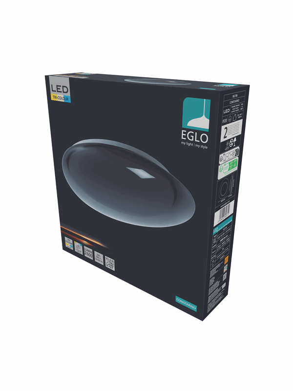 EGLO CONISTARINO PLAFOND Ø:400 CCT VIT/SVART-TRANSP./VIT