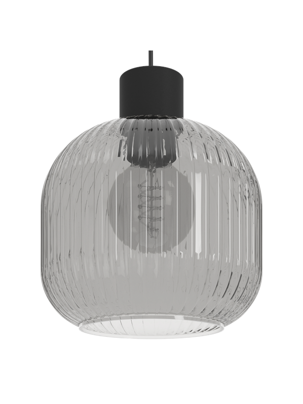 EGLO DASMINA PENDELLAMPA Ø:200 E27 SVART/SVART-TRANSP.