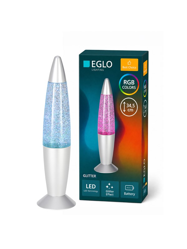 EGLO GLITTER BORDSLAMPA EXKL. BATTERIER SILVER