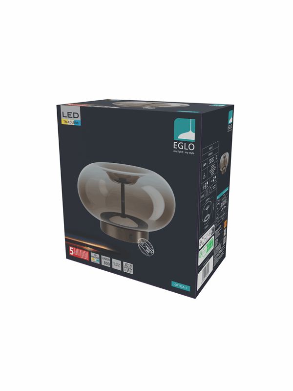 EGLO OPTICA 1 BORDSLAMPA H155 CCT M/AVBR. BRONS/BRUN-TRANSP.