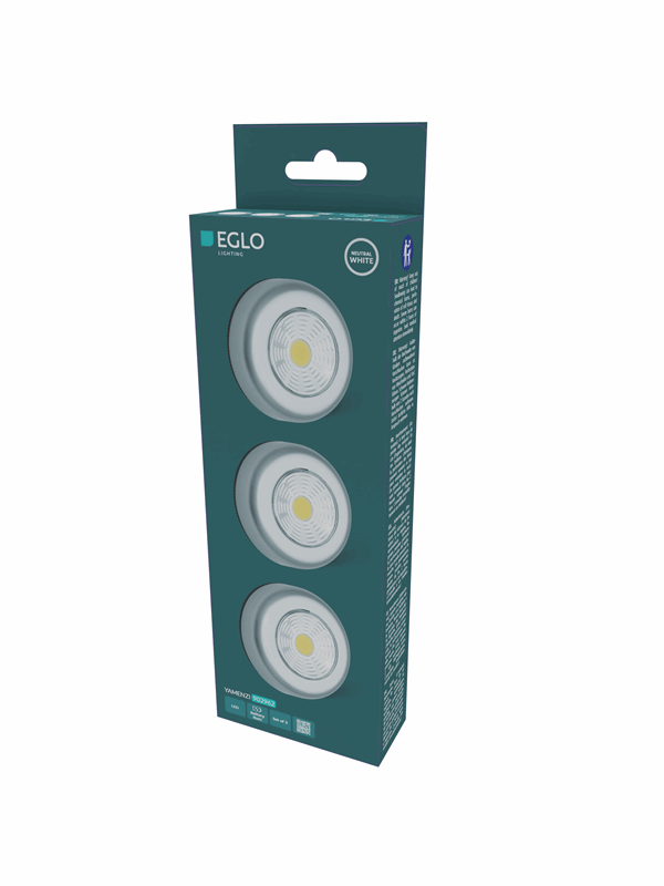 EGLO YAMENZI UNDERSKÅP BATTERI Ø:68 3 ST M/BRYTARE IP65 SILVER