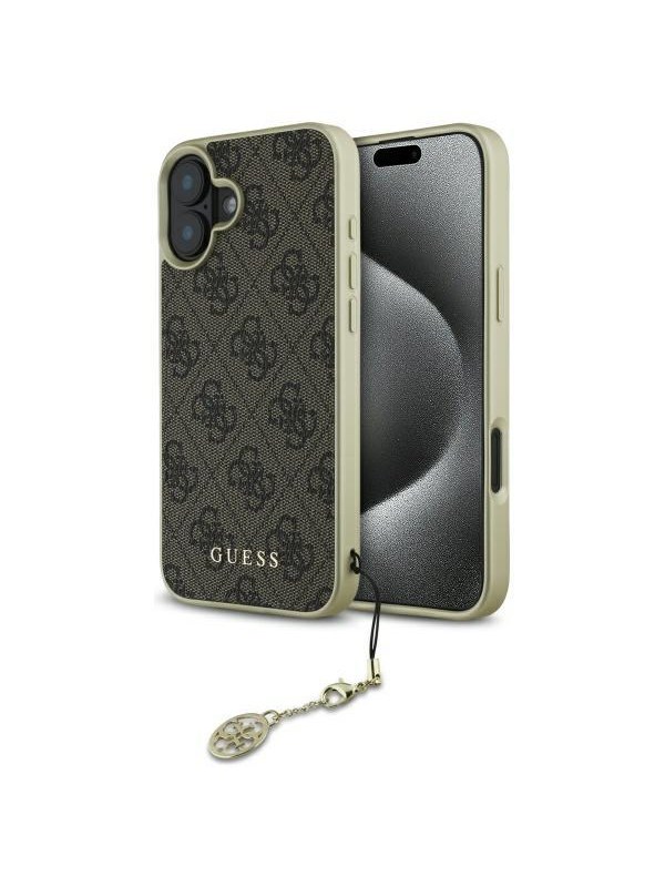 GUESS 4G Charms Collection case for iPhone 16 - brown