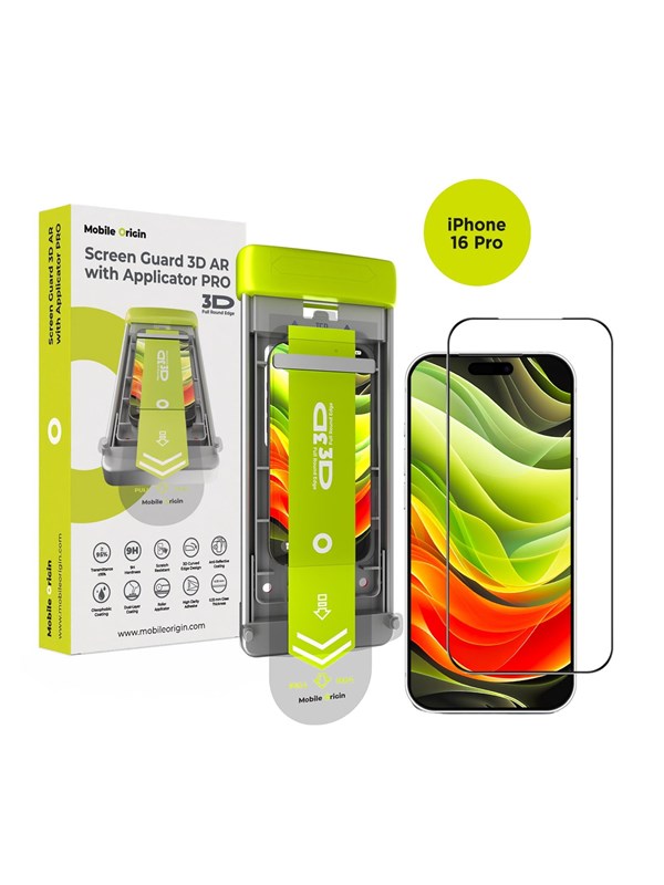 Mobile Origin Screen Guard 3D AR with Applicator PRO iPhone 16 Pro