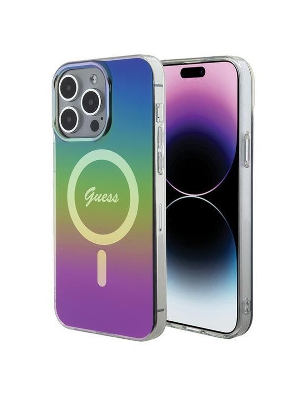 GUESS IML Iridescent MagSafe case for iPhone 15 Pro Max 6.7" - multicolor