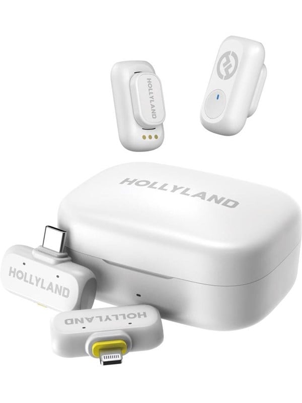 Hollyland LARK A1 Combo Ivory White with USB-C RX + Lightning RX + Charging Case