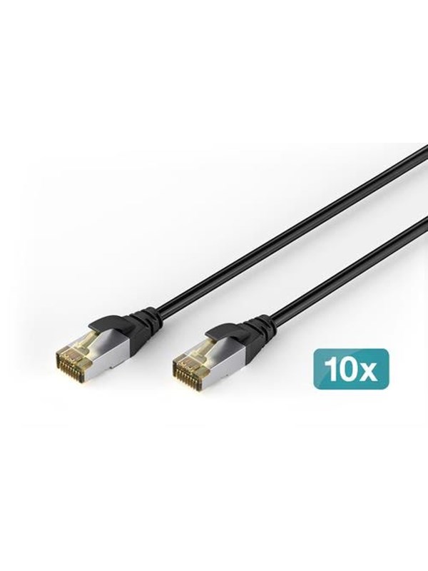 DIGITUS patch cable - 3 m - black - Svart