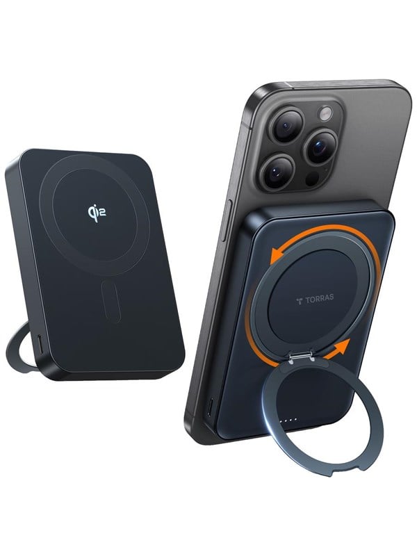 Torras Ostand 5K MagSafe Powerbank with Kickstand - Black - 5000 mAh