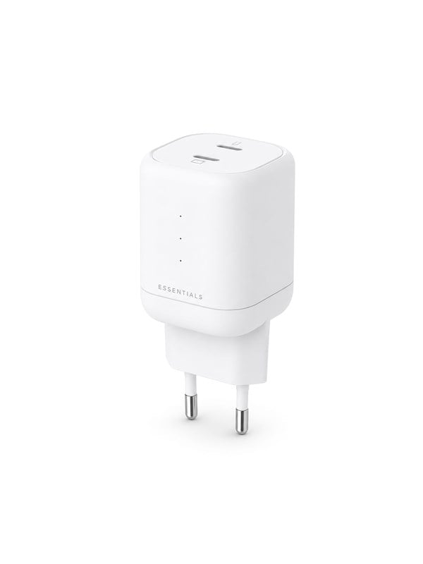 ESSENTIALS by UPSTRÖM 100W Dual Port USB-C GaN Charger | 2 Ports - White
