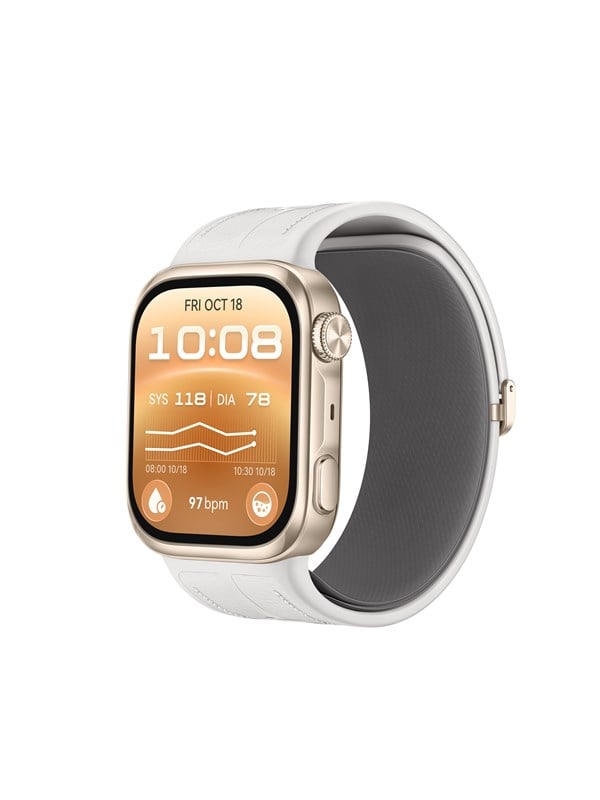 Huawei Watch D3 - Gold with White Composite Leather Strap