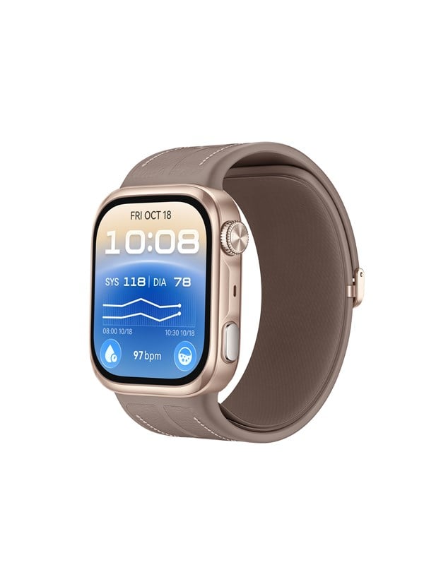 Huawei Watch D3 - Mocha Gold with Brown Composite Leather Strap