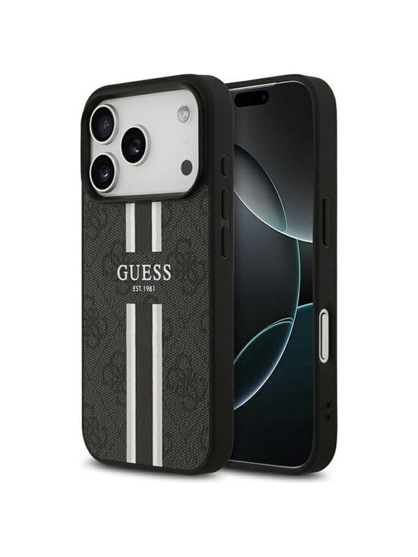 GUESS 4G Printed Stripes MagSafe case for iPhone 17 Pro - black