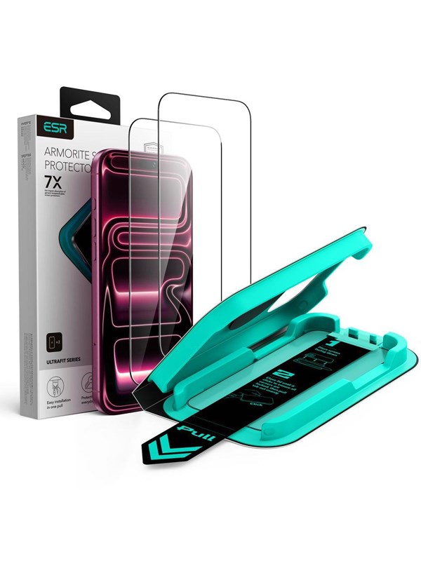 ESR UltraFit Armorite 2-Pack Tempered Glass for iPhone 18 Pro / 17 Pro - Black