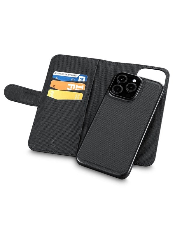 SiGN Wallet cover 2-in-1 for iPhone 16 Pro - Black