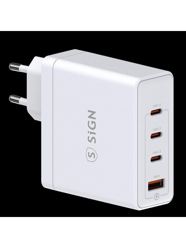 Produktfoto för SiGN Snabb Laddare 140W 3x USB-C / 1x USB-A - Vit