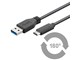 USB-kabel - Pro USB-A <-> USB-C - 0.15m - USB 3.0 - Svart - PUSB3.2G1-AC-BLK-0.15M