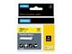 Papper, Fotopapper & Etiketter - DYMO Dymo Rhino Flexibel nylon, 19 mm x 3.5 m - svart på gul - 18491