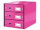Arkivering & Förvaring - Leitz Förvaringsbox Click & Store WOW 3 lådor Rosa - 60480023