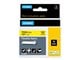 Papper, Fotopapper & Etiketter - DYMO Dymo Rhino Flexibel nylon, 12 mm x 3.5 m - svart på gul - 18490
