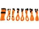 Strömkabel (intern) - DUTZO Sleeved ström förlängningskabel Pro kit - Orange - DSC-PCEP30CMORN
