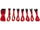 Strömkabel (intern) - DUTZO Sleeved ström förlängningskabel Pro kit - Röd - DSC-PCEP30CMRED