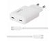 Mobile - Adapters & Chargers - X2O 65W GaN Dual SLIM AVS Charger (Incl. 1.5 m USB-C to USB-C Cable) - White - 01057