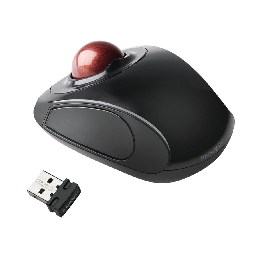 Mus - Kensington Mus Orbit™ Trackball, trådlös, mobil - Mouse - Laser - 2 knappar - Röd - K72352EU