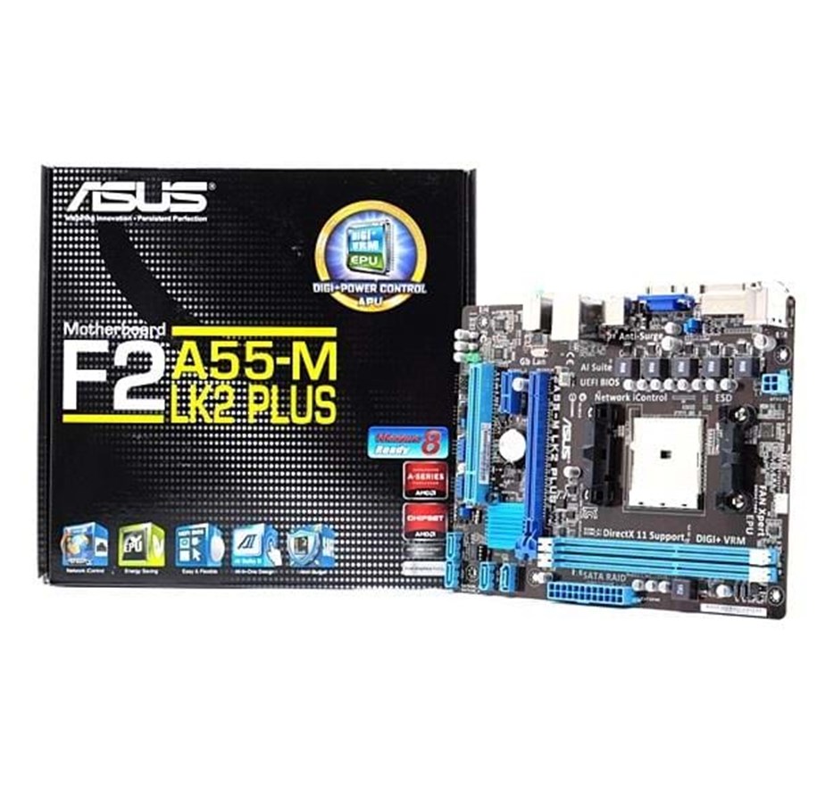 Moderkort - ASUS F2A55-M LK2 PLUS Moderkort - AMD A55 - AMD FM2 socket - DDR3 RAM - Micro-ATX - 90MB0EQ0-M0EAY0