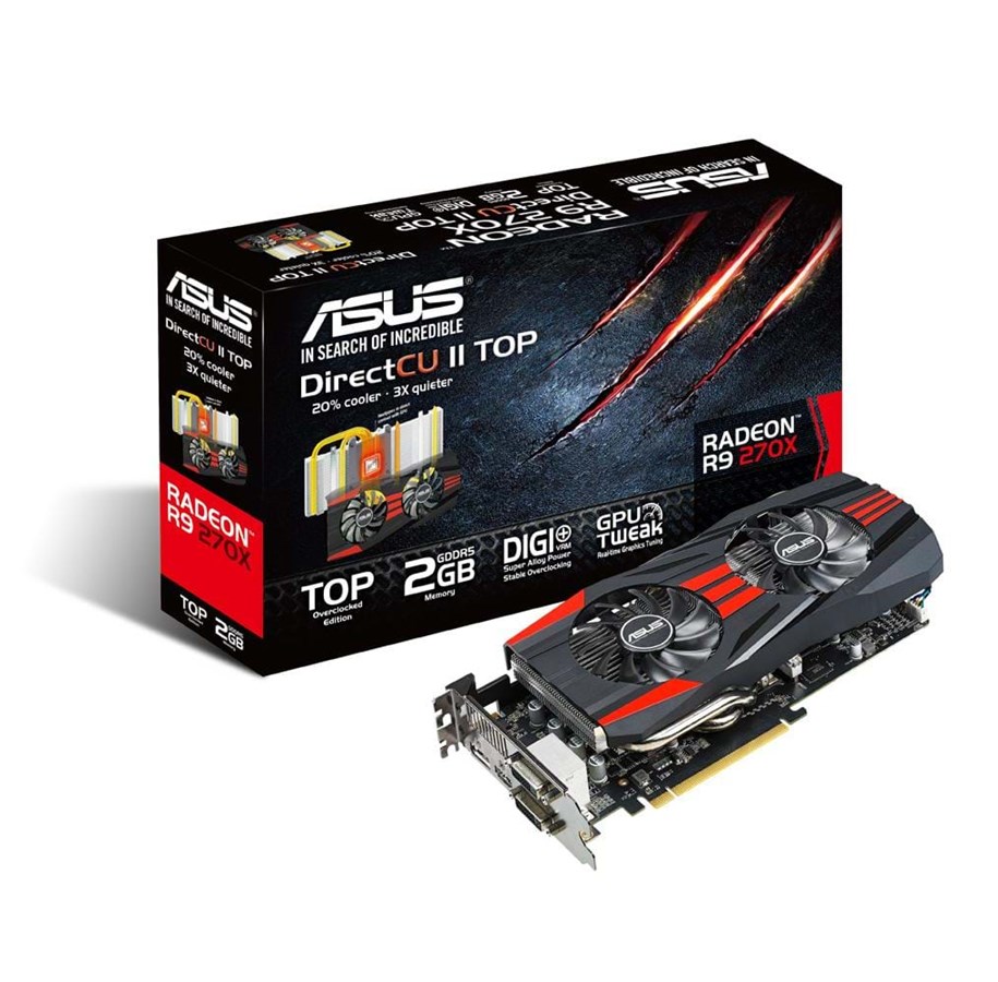 Grafikkort - ASUS Radeon R9 270X - 2GB GDDR5 RAM - Grafikkort - 90YV04U2-M0NA00