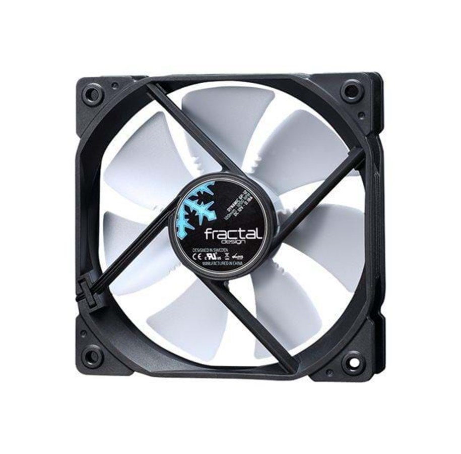 Chassi fläkt - Fractal Design Dynamic GP-14 - lådfläkt - Chassi fläkt - 140mm - Svart med vita vingar - 18 dBA - FD-FAN-DYN-GP14-WT