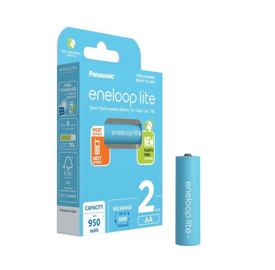 Battery - Panasonic eneloop lite BK-3LCCE - batteri - AA - N - BK-3LCCE/2BE