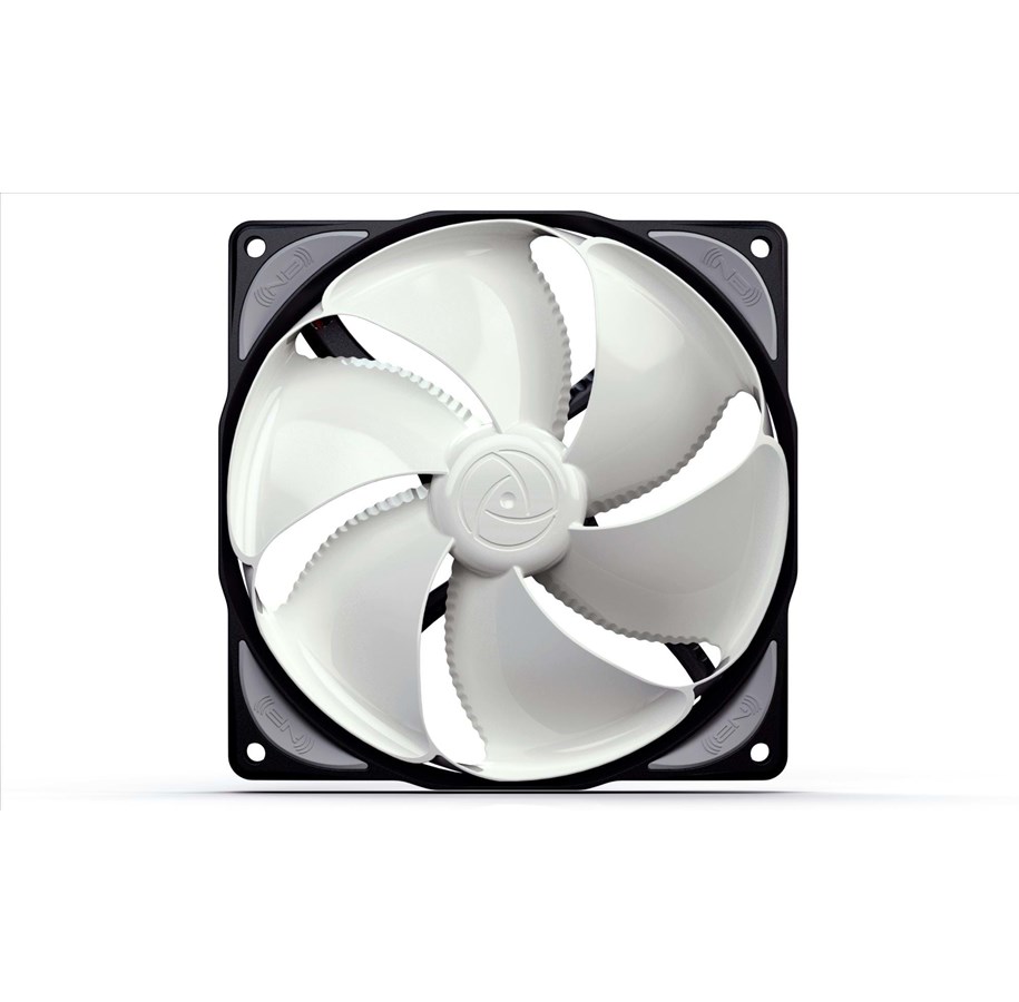 Chassi fläkt - Blacknoise Noiseblocker NB-eLoop B12-4 - lådfläkt - Chassi fläkt - 120mm - Svart med vita vingar - 34 dBA - ITR-B12-4