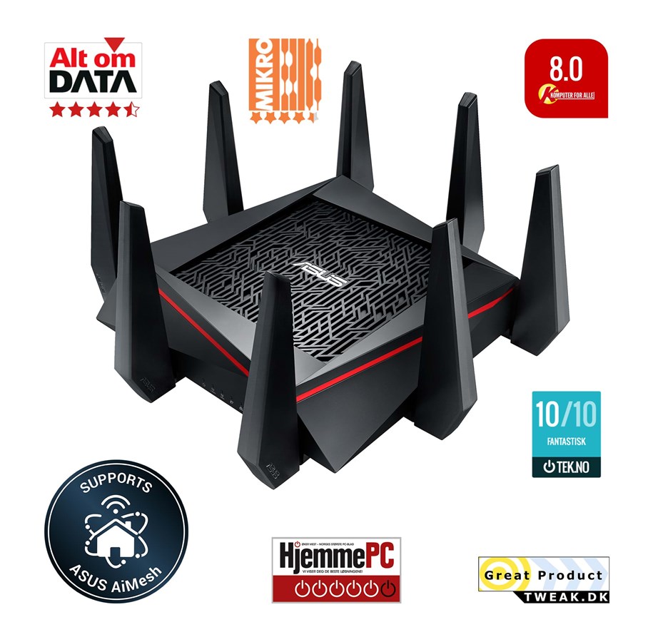 Nätverk - Router - ASUS RT-AC5300 Tri Band - Wireless router Wi-Fi 5 - 90IG0201-BM2G00