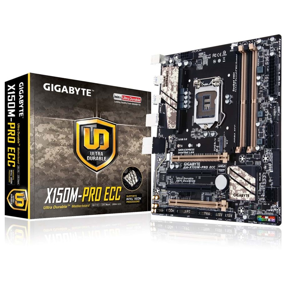 Moderkort - GIGABYTE GA-X150M-PRO ECC Moderkort - Intel C232 - Intel LGA1151 socket - DDR4 RAM - Micro-ATX - GA-X150M-PRO ECC