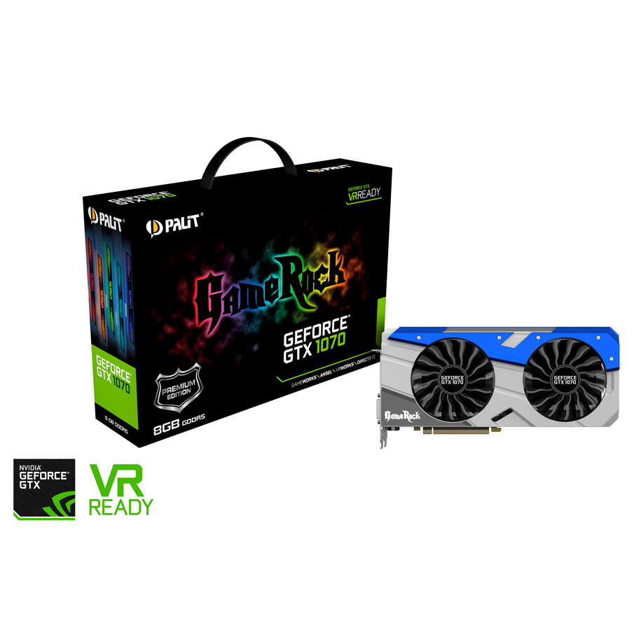 Grafikkort - Palit GeForce GTX 1070 GameRock Premium - 8GB GDDR5 RAM - Grafikkort - NE51070H15P2G