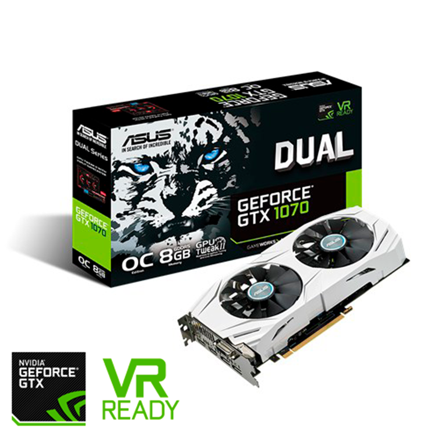 Grafikkort - ASUS GeForce GTX 1070 DUAL OC - 8GB GDDR5 RAM - Grafikkort - 90YV09T1-M0NA00