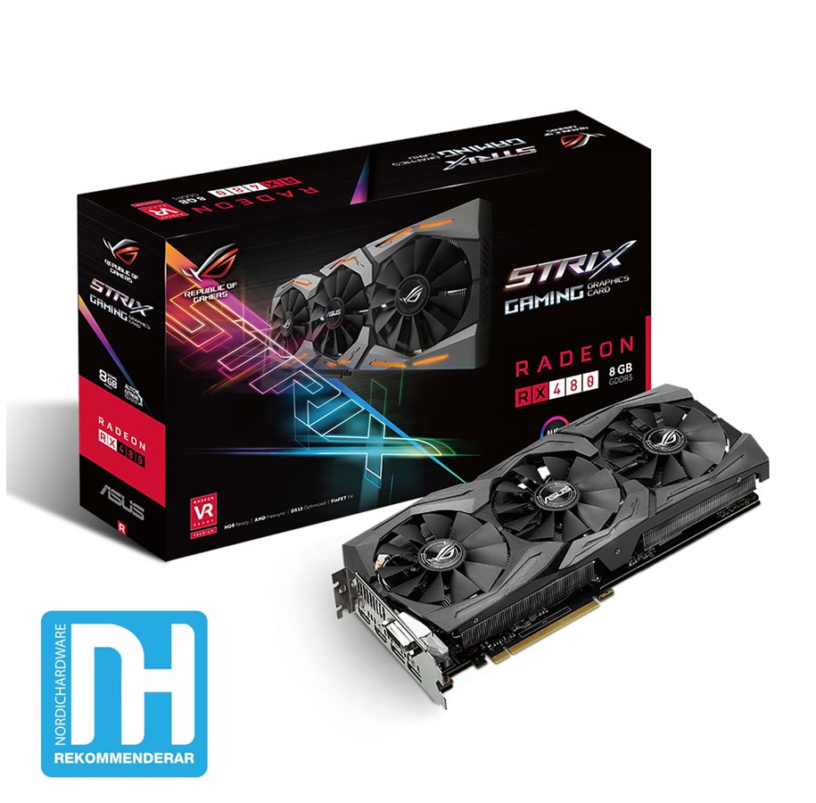 Grafikkort - ASUS Radeon RX 480 ROG STRIX OC - 8GB GDDR5 RAM - Grafikkort - 90YV09K0-M0NA00