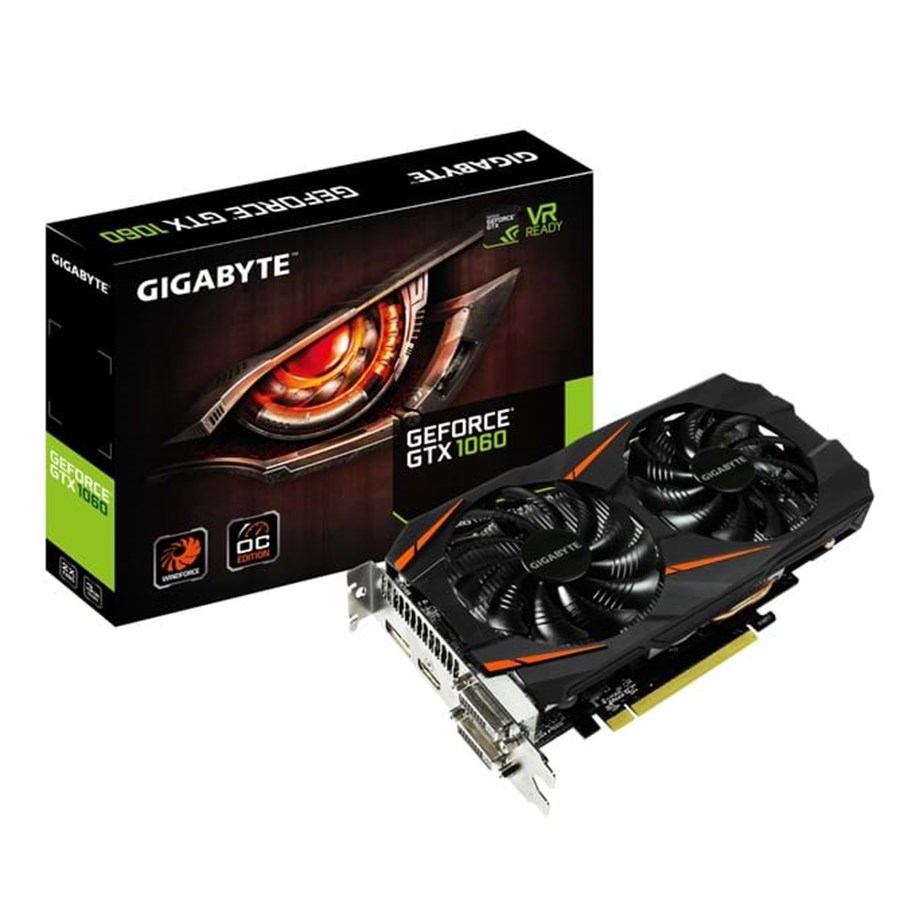 Grafikkort - GIGABYTE GeForce GTX 1060 WindForce OC - 3GB GDDR5 RAM - Grafikkort - GV-N1060WF2OC-3GD