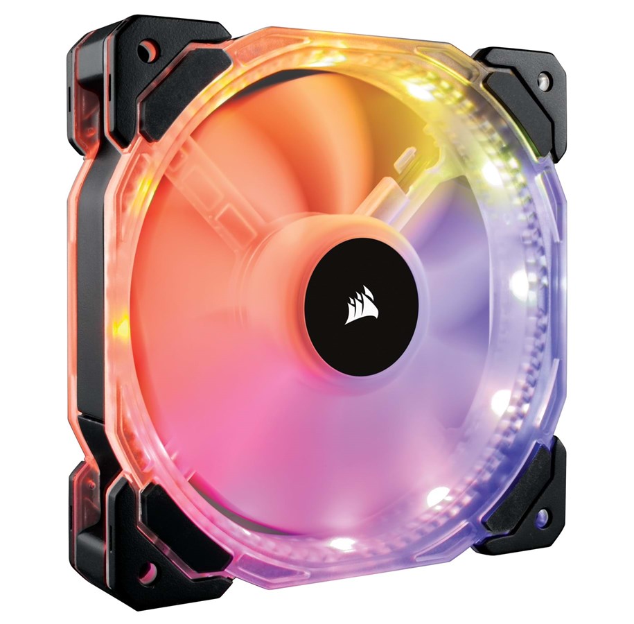 Chassi fläkt - Corsair HD120 RGB LED 3-pack - Chassi fläkt - 120mm - Genomsiktlig med RGB LED - 30 dBA - CO-9050067-WW