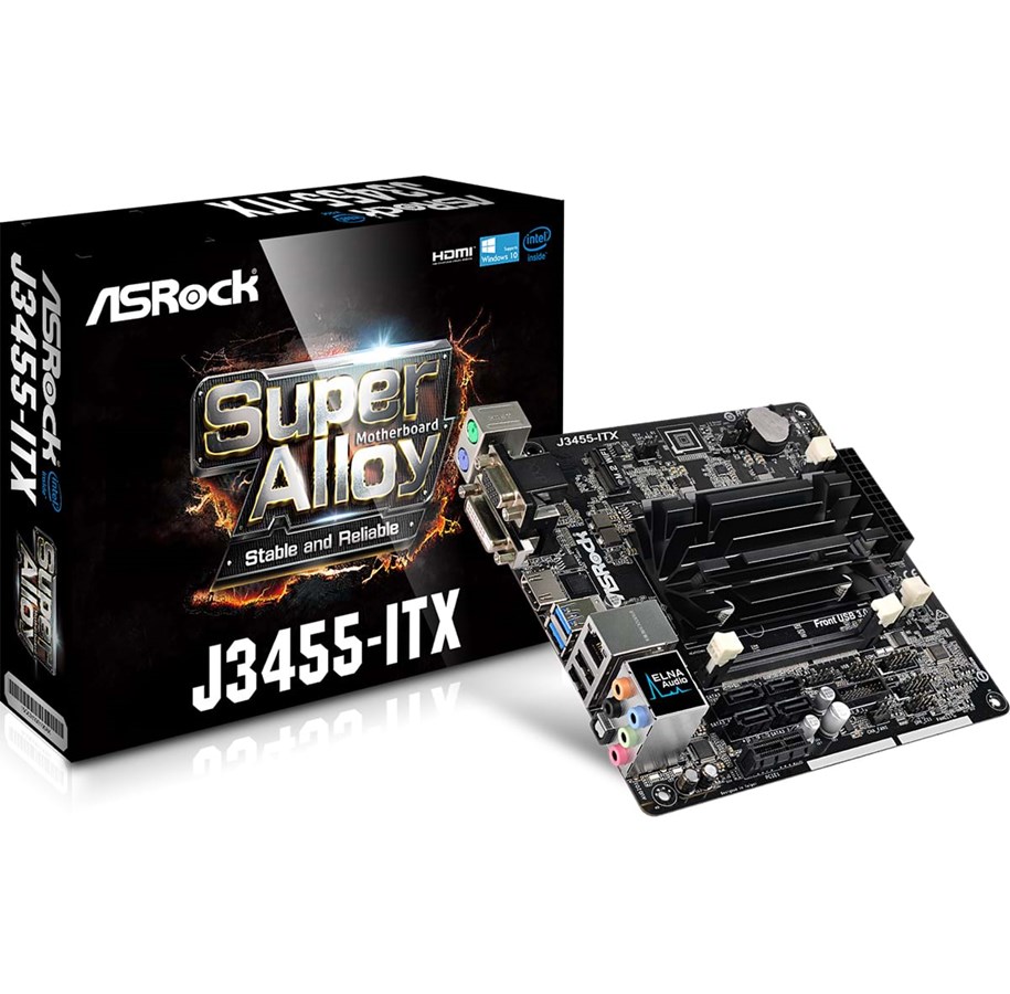 Moderkort - ASRock J3455-ITX Moderkort - Intel Apollo Lake - Intel Onboard CPU - DDR3L (Low Voltage) RAM - Mini-ITX - J3455-ITX