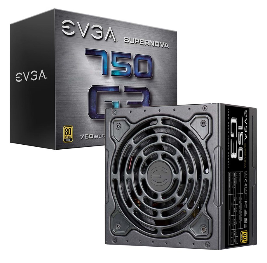 Strömförsörjning - EVGA SuperNOVA 750 G3 Strömförsörjning - 750 Watt - 130 mm - ATX - 80 Plus Gold certificate - 220-G3-0750-X2