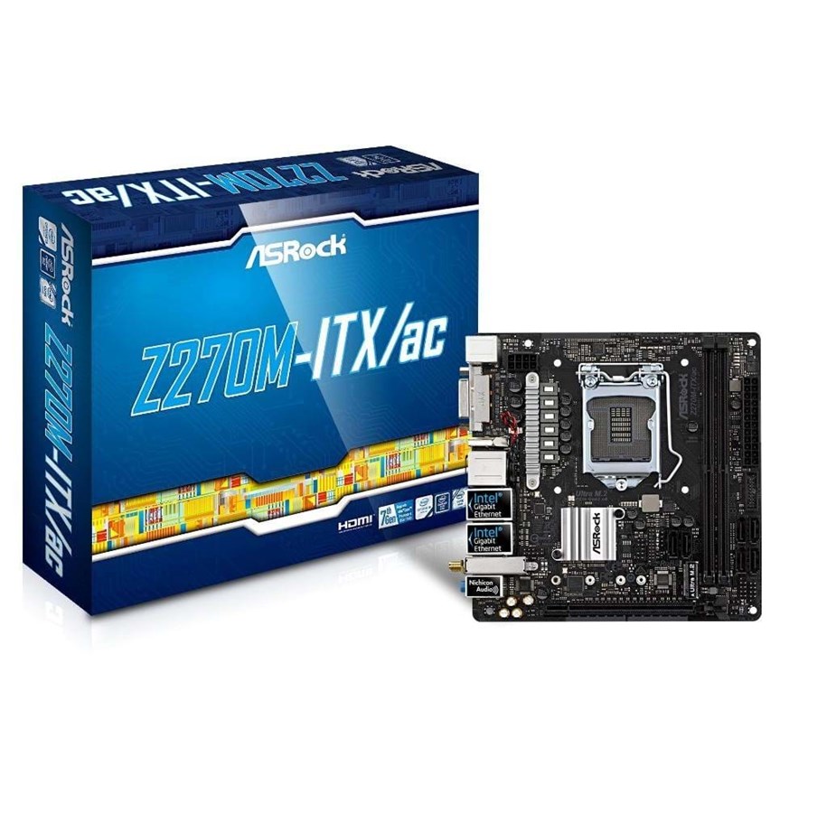 Moderkort - ASRock Z270M-ITX/AC Moderkort - Intel Z270 - Intel LGA1151 - DDR4 RAM - Mini-ITX - Z270M-ITX/ac